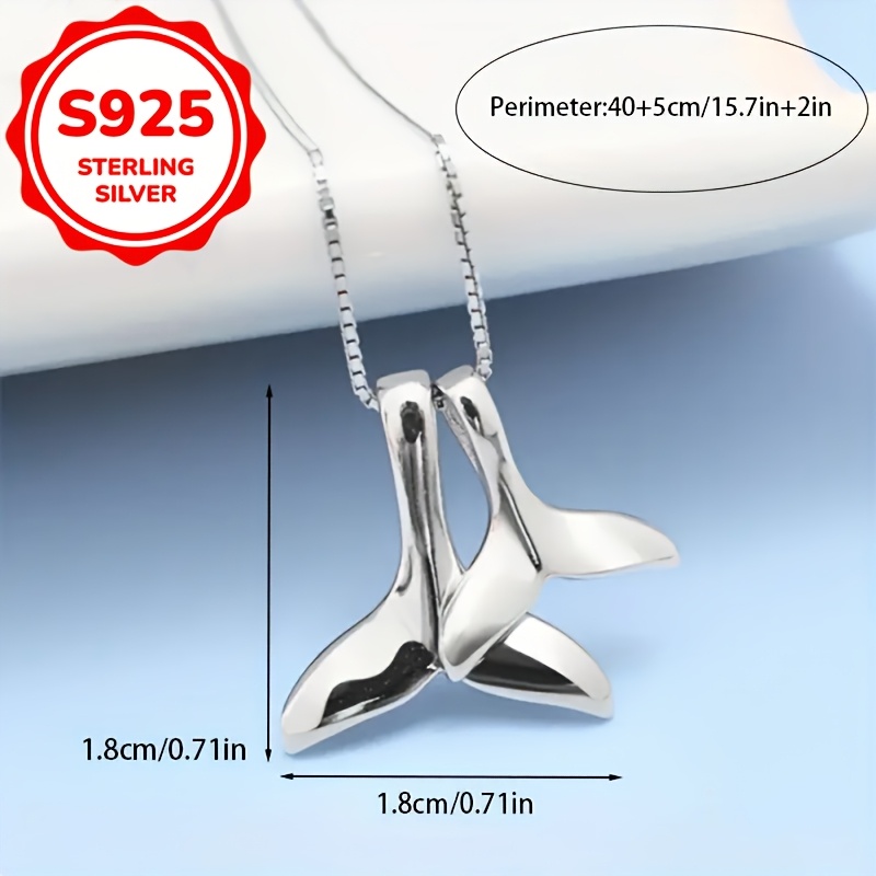 925 Silver Personalized Double Fishtail Necklace for Women